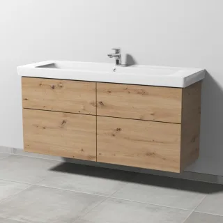 Sanipa 3way Waschtischunterbau zu Villeroy & Boch Subway 2.0 Waschtisch mit 4 Auszügen, Eiche Natura SM61685
