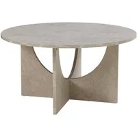 en.casa Couchtisch, »Rindal« rund 80 x 42 cm Betonoptik, hell