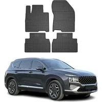 OMAC Auto-Fußmatten für Hyundai Santa Fe 2018-2025 Gummimatten Schwarz 4x (4 St), für Hyundai Santa Fe 2018-2025 Hyundai Santa Fe 2018-2025, Antirutsch,Wasserfest,Einfache Installation