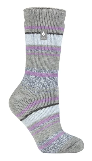 Wärmehalter - Damen Thermosocken für den Winter | Outdoor & Indoor Socken | Kuschelig & Flauschig | Geschenke für Frauen - Grau (Palma)