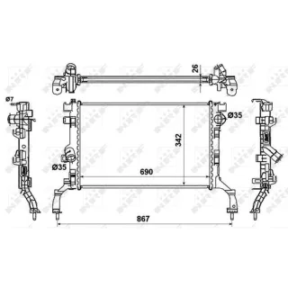 NRF Motork?hler gel?tet Renault Laguna Latitude 53967