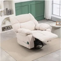 HOMCOM Massagesessel Fernsehsessel, TV-Sessel, 360° drehbar (Ruhesessel, 1-St., Relaxsessel), für Wohnzimmer, Beige