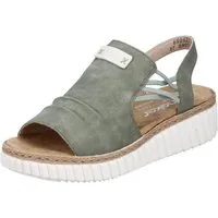 Rieker Plateausandale, Keilsandalette, Sommerschuh mit Juterahmen an der Laufsohle