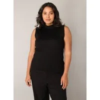 Base Level Curvy Ripptanktop mit hochgeschlossenem Kragen, ärmellos