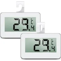 TUWENA Kühlschrankthermometer Digitale Kühlschrankthermometer, 2 Stk Mini Gefrierschrank Thermometer, 2-tlg., Refrigerator Thermometer, LCD-Anzeige,für Küche/Restaurants/Bars/Cafés