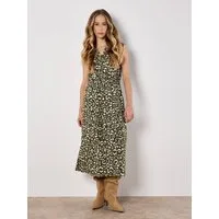 Apricot Druckkleid Midikleid (2-tlg., mit Kordel) mit Animal-Print