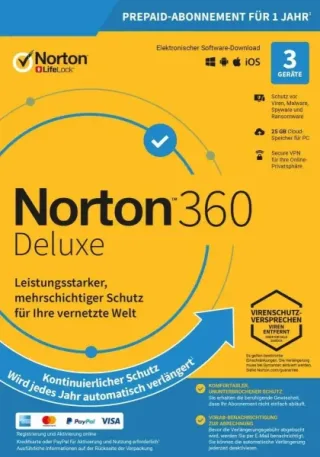 Norton 360 Deluxe - 25 GB - Kein Abo (Gerät(e): 5 Geräte)