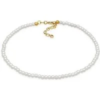 Elli Fußkette Perlen Synthetisch Klassik Basic 925 Silber