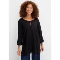 bonprix Shirtbluse Oversize-Passform, mit Zipfelsaum, mit Ausschnittdetail, 3/4-Ärmel