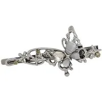 The Beauty House Haarspange Haarklammer Schmetterling Damen Silber Blume Edelstein, Vintage Haarclip Styling Accessoire
