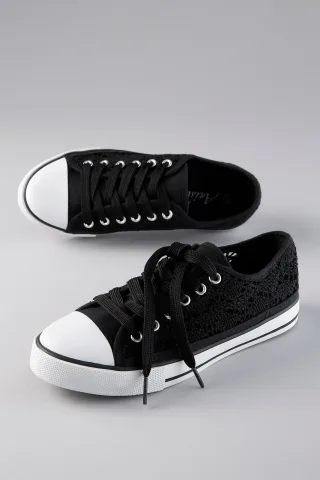 Aniston SHOES Sneaker Schnürschuh, Freizeitschuh in Häkeloptik - NEUE KOLLEKTION