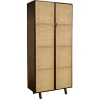 LeGer Home by Lena Gercke Highboard Lina, Mit Rattan Einsatz, 4 Innenfächer, teilmassiv