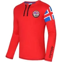 Nebulus Langarmshirt FRERK, P4692 - Herren, rot-schwarz, M
