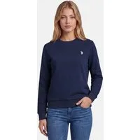 U.S. Polo Assn. Rundhalspullover USZoee – Damen Sweatshirt mit Rundhalsausschnitt Weiche Baumwollmischung, femininer Schnitt und Logo-Stickerei