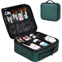 CALIYO Kosmetiktasche Portable Reise Make Up Tasche, Professionelle MakeUp Organizer Tasche, Schmink Aufbewahrung Kosmetische Wasserdicht mit Einstellbaren Teiler