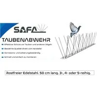 SAFA Taubenspikes Taubenabwehr aus rostfreiem Edelstahl 3/4/5-reihig, Für die Montage auf Stein, Beton, Metall, Holz, Glas, geeignet.
