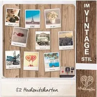 WeddingTree Postkarte 52 Postkarten Hochzeit Vintage - Postkarten Set, Vintage Postkarten Set