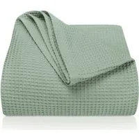 Laynenburg Tagesdecke Waffelpique aus 100% Baumwolle – Baumwolldecke, Kuscheldecke, Wohndecke als Sommerdecke, Bett-Überwurf, Couch-Überwurf, Sofa-Decke