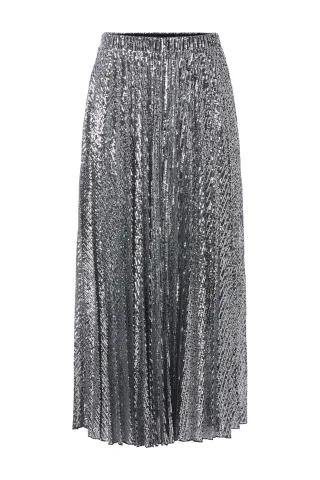 Rich & Royal - Sequin Skirt silver - Gr. - S