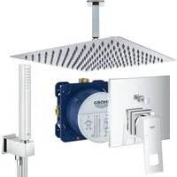 Grohe und Jowi Duscharmatur Eurcocube Unterputz Duschsystem, Kopfbrause Deckenanschluss (Unterputz-Duschsystem) Deckenanschluss