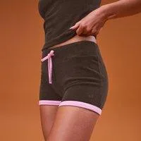 MP Frottee-Shorts für Damen mit Kontrast-Details – Kakao - XXL
