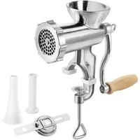 Metaltex Fleischwolf Jack Alu Grösse 8, mit Spritzgebäckaufsatz, Wurstfülltrichter, Stößel, H. 25 cm, T. 17 cm