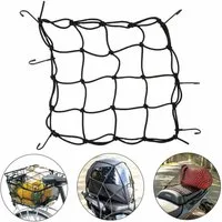 Pitlane Performance Anhängernetz Gepäcknetz Korbnetz Helmnetz, BxL: 0.25x0.25 m, (1-St), Flexibler Gummispanner & Helmnetz für sichere Ladungssicherung