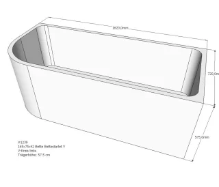 Neuesbad Wannenträger für Bette Starlet 5 165x75 oval SW13607