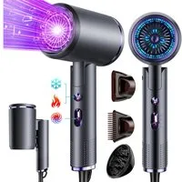 ibettertec Haartrockner Haartrockner Föhn Ionen,klappbar,mit 3 Stylingdüse, 2400 W, Schnelltrocknen Hair Dryer Mit 6 Temperatureinstellungen, Reiseföhn Hairdryer Frisuren Zubehör Reisehaartrockner
