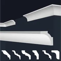 marbet design Stuckleiste E-11, 20 Meter / 10 Leisten, XPS Styropor weiß - Deckenleisten Stuck Decken Styroporleisten E-Leisten - (20 Meter / 10 Leisten E-11)