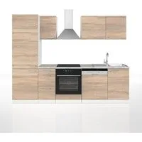Vicco Küchenzeile Optima, Sonoma/Weiß, 270 cm ohne Arbeitsplatte