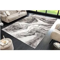 riess-ambiente Designteppich ART RUGS 350x240cm grau weiß · Kurzflor-Teppich im modernen Design, rechteckig, Höhe: 8 mm, XXL · Wohnzimmer · Fußbodenheizung-geeignet · Indoor · Grafikmuster