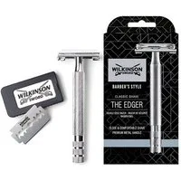 Wilkinson Rasierhobel Classic Vintage hochwertiger Rasierhobel, inkl. 5 Doppelklingen aus Vollmetall, 1-tlg., - Für eine besonders exakte und schonende Rasur, Silber, 1 Stück (1er Pack)