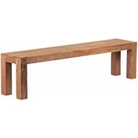 Wohnling Essbank Akazie Massivholz Esszimmer Sitzbank MUMBAI Bank 180 x 35 cm Esszimmer (Akazie Massivholz 180x45x35 cm Esszimmerbank), Küchenbank Esszimmer ohne Lehne, Landhausstil