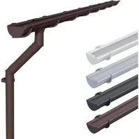 INEFA Dachrinne NW 100 Dachrinnen-Set halbrund für Gartenhaus, Carport, Terrasse,3m, Regenrinnen-Set von INEFA, 1-St., Set für eine Dachseite, 1 Dachseite, Regenrinne Kunststoff für Pultdach, Made in Germany