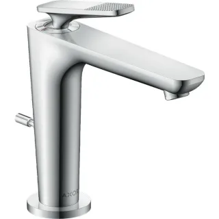 hansgrohe Axor Citterio C CoolStart Waschtischarmatur 49031000 cubic cut, chrom, Ausladung 135mm, Zugstangen Ablaufgarnitur