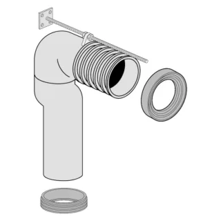 Villeroy & Boch Vario-Abflussbogen 87110000 70-170 mm, für Abgang senkrecht