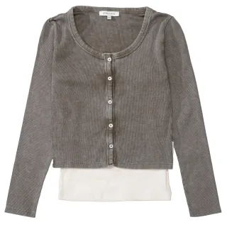STACCATO - Md.-Cardigan + Top coffee - Gr. - 152