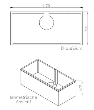 Neuesbad Wannenträger für Galatea SUNDOWN SN 150/75 Duo 150x75,5 SW 16322