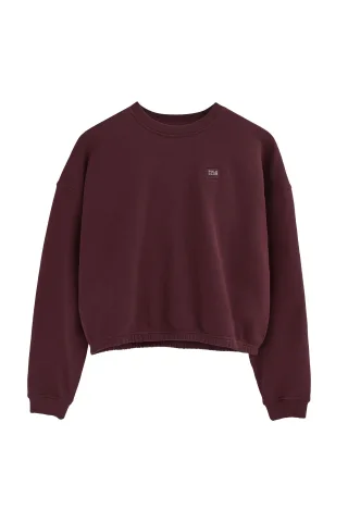 Sweatshirt burgunderrot im Loose Fit mit Polo Club-Logo