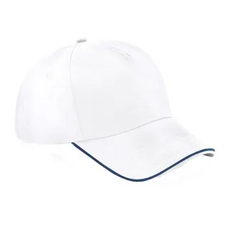 Beechfield Unisex Authentic 5 Panel Baseballkappe Für Erwachsene (Weiß/Navy)