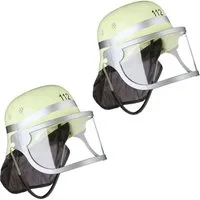 relaxdays Feuerwehrhelm für Kinder im 2er Set