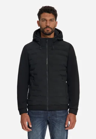 No Excess - Jacket Short Fit Sealed Hooded Knitted Mix black - Gr. - M
