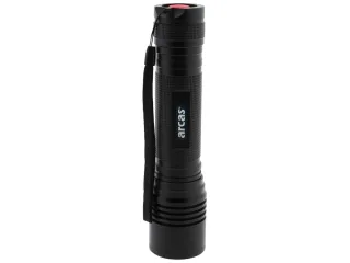 ARCAS LED-Taschenlampe, 18 W, 1600 lm, Zoom, Aluminium, schwarz