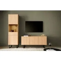 Home affaire Wohnzimmer-Set Kalmar, (2-St), enthält Vitrine und Lowboard