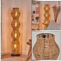 hofstein Stehlampe Stehlampe mit Schirm aus Rattan im skandinavischen Design, ohne Leuchtmittel, moderne Stehleuchte im Boho-Style mit Lichteffekt, E27, Höhe 111 cm
