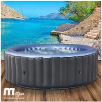 BRAST Whirlpool aufblasbar MSpa Bergen für 4-8 Personen, viele Größen Ø180-224cm, aufblasbares Aufstellbecken, (In- Outdoor Pool, Ganzjähriger Einsatz, 138 Massagedüsen), Stromsparend inkl. Energiespar-Timer
