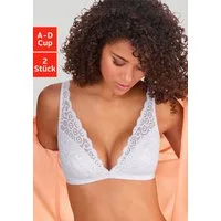 petite fleur by Lascana Bralette-BH (Packung, 2 Stück) ohne Bügel aus Spitze, Dessous