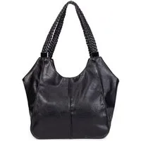 ITALYSHOP24 Schultertasche Damen XXL FLECHTOPTIK Hand-Tasche Shopper Businesstasche Workbag, Tote Bag Reisetasche Henkeltasche Beuteltasche Hobo Bag Weekender