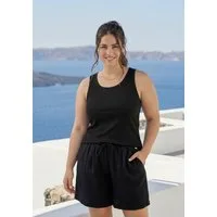 Laura Scott CURVE Tanktop Große Größen figurbetonte Passform, aus Viskose und Elasthan, in Rippware